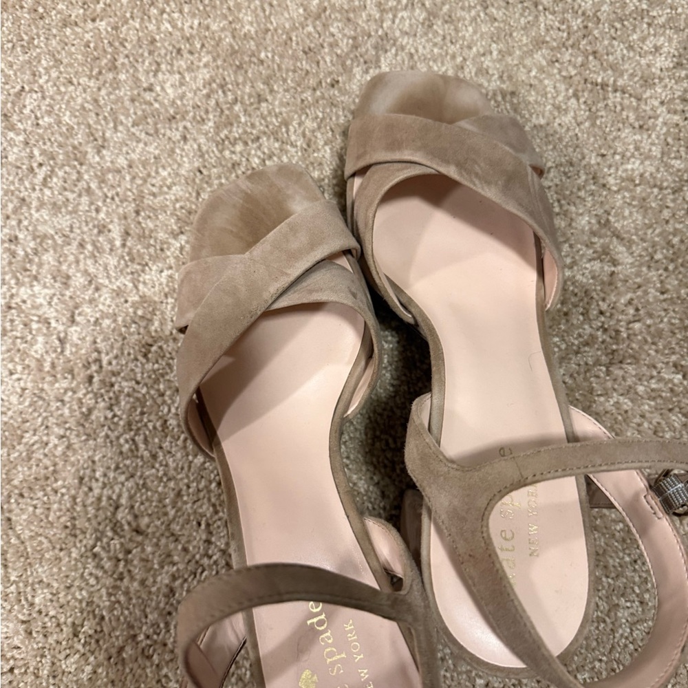 Kate Spade Taupe Suede heels 11
